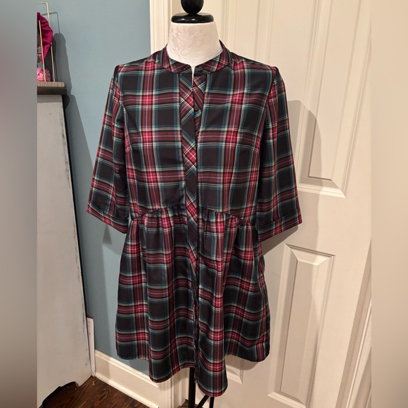Tuckernuck Tartan Royal Shirt Dress - Picture 3 of 11